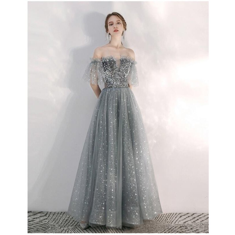 オフショルダー ロングドレス ウエディングドレス パーティードレス ステージ衣装 二次会 ナイトドレ