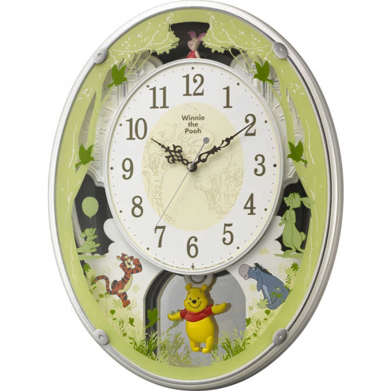 リズム時計　電波からくり時計 くまのプーさんM523　4MN523MC03スポーツ用品