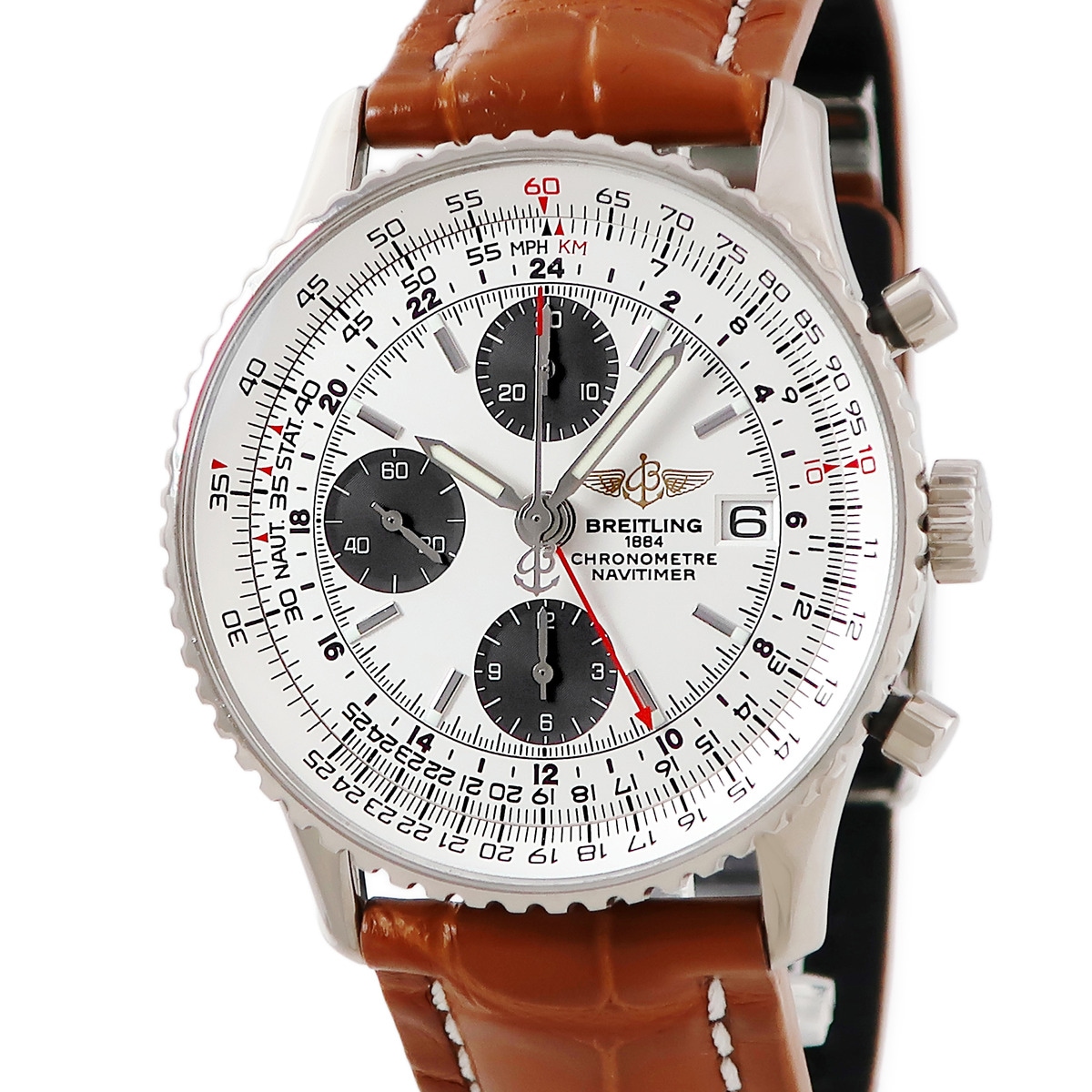 ナビタイマー GMT クロノグラフ J24324 自動巻き メンズ K18WG無垢 日本限定 デイト スモセコ 3年保証 435,072円