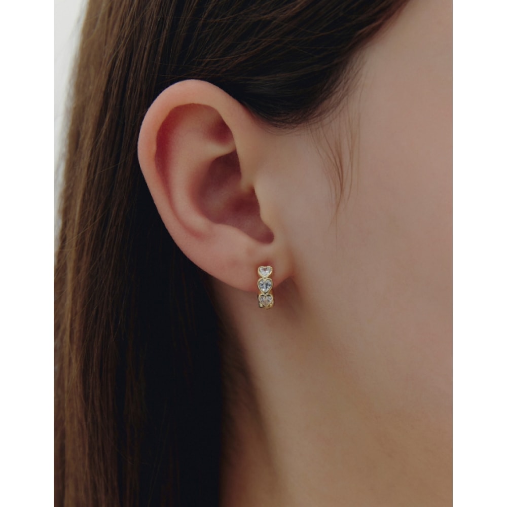 HYERES LOR エッセンス (Y) ハートベゼルテニスワンタッチピアス HL4E65436YBXXX