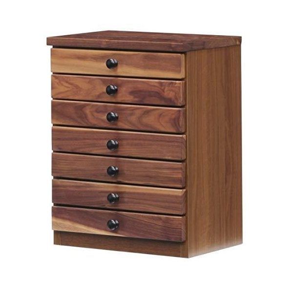 レターケース 天然木 引き出し ストッパー付き 無垢 ウォールナット 完成品 A4収納可能 便箋 書類 収納 おしゃれ 卓上チェスト ブルーノ 7段 多段 小物入れ 木製