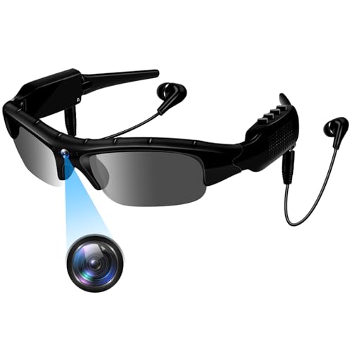 メガネカメラ サングラスカメラ スポーツカメラ メガネ型 隠しカメラ 小型カメラ 1080P画質 メガネ型ビデオカメラ ウェアラブルカメラ スパイカメラ 長時間録画 128GB対応 Bluetooth