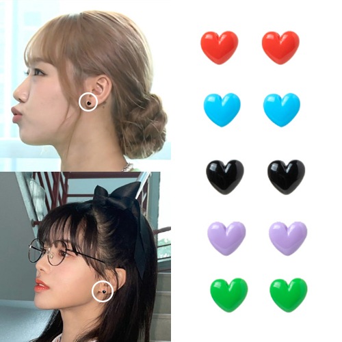 [チェユジョンノジョンイカリーナ協賛イヤリング] Mini Color Heart Earring デイリーアクセサリー SNSで人気 人気ジュエリー 韓国ファッションジュエリー
