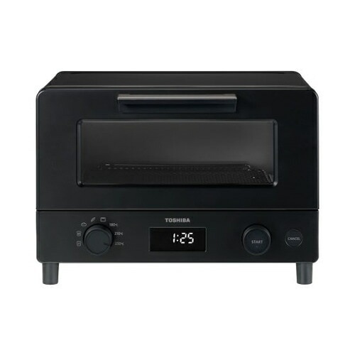 東芝【TOSHIBA】黒鉛素材高性能ヒーター搭載 1400W オーブントースター ブラック HTR-W7-K【マイコンタイプ】