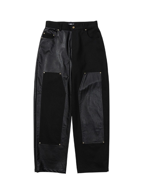 新品本物 FW (BLACK) Pants Leather Vegan Twofold 22 ロングパンツ