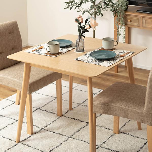テーブル ダイニングテーブル 2人用 二人掛け 80×80cm 北欧 ナチュラル カントリー カフェ風 おしゃれ シンプル 合わせやすい 天然木 木製 スタイリッシュ