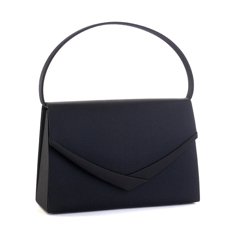 日本製ブラックフォーマルバッグ サテンライン撥水 冠婚葬祭 黒 入園式 卒業式 卒園式 撥水