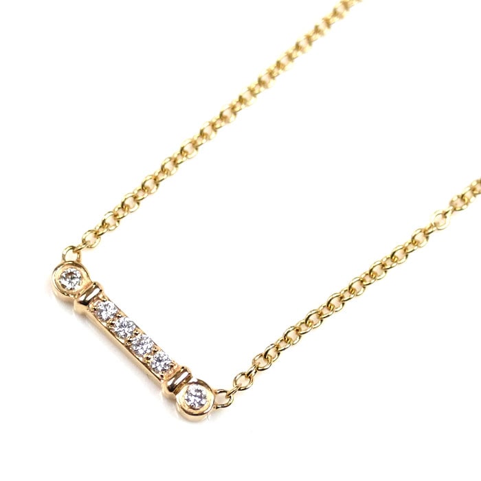 TIFFANY&Co. ティファニー K18YG イエローゴールド フルールドリス ステム ダイヤ ネックレス 1.8g 40cm レディース 中古