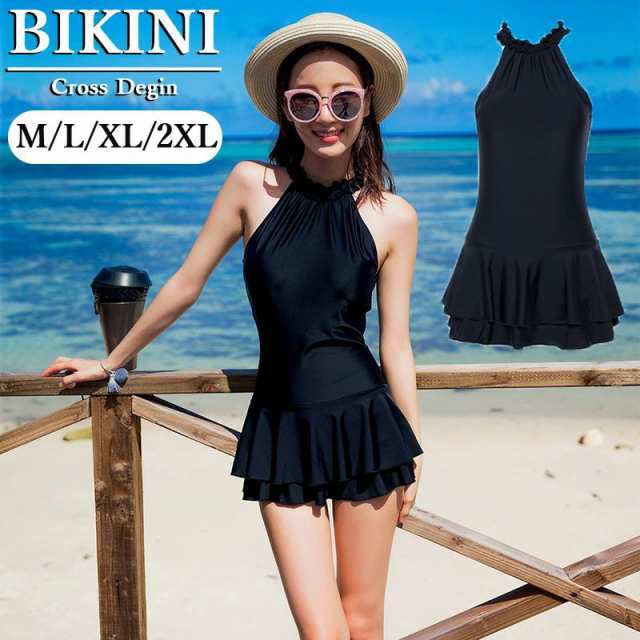 水着 クラリス スカート ワンピース バックシャン フレア スイムドレス クルーネック パッド入り ワイヤーなし レディース レディース 体型カバー 露出控えめ バッククロス フレア オールインワン