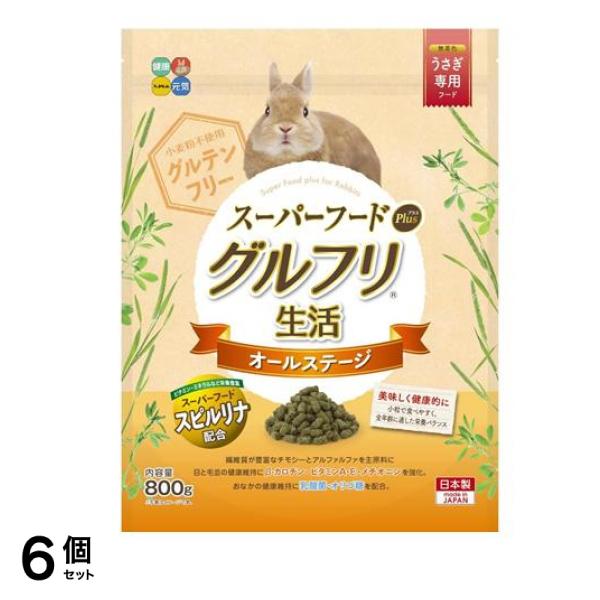 ハイペット グルフリ生活 オールステージ スーパーフードプラス うさぎ用 800g 6個セット