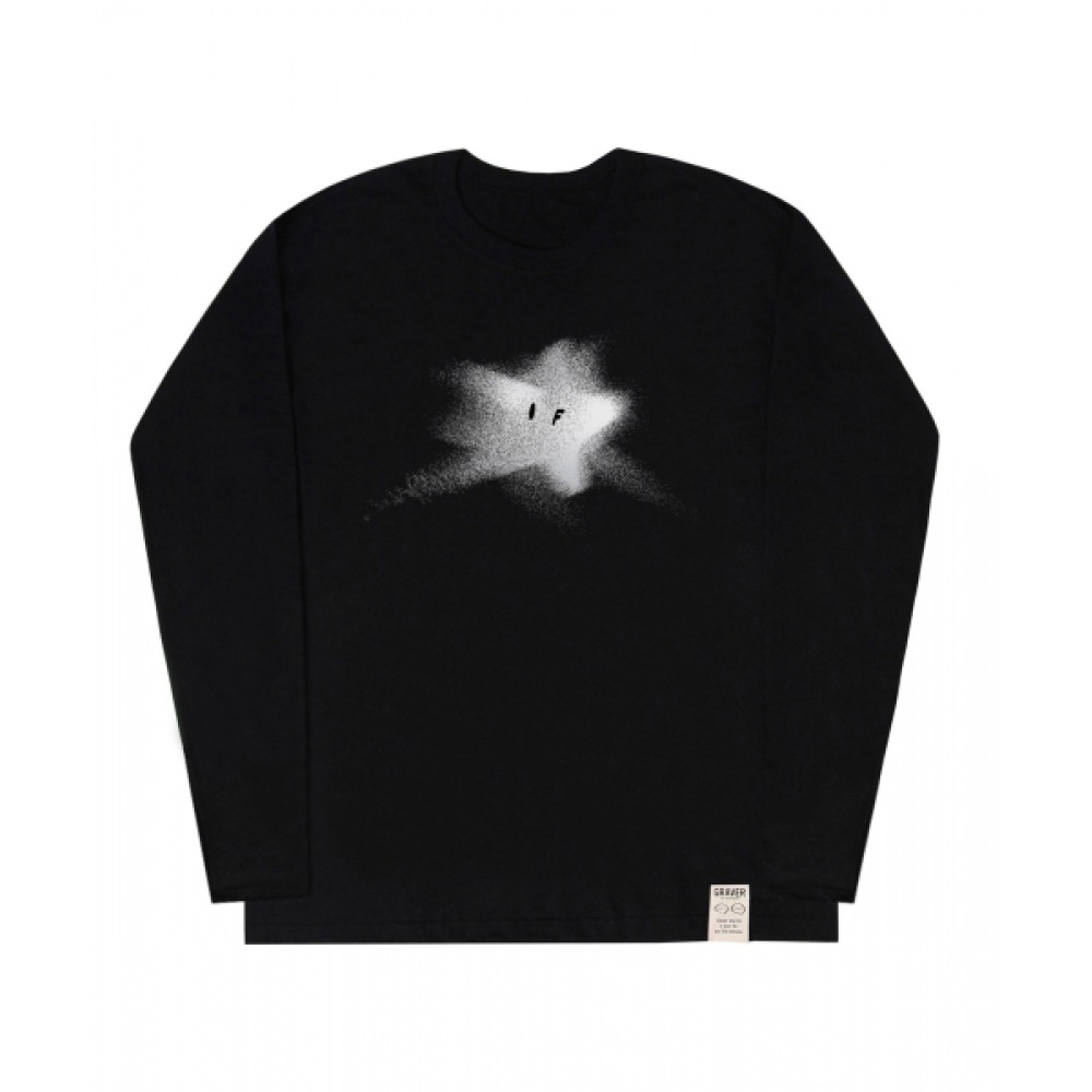 GRAVER [ユニセックス] ブルースター長袖Tシャツ_ブラック