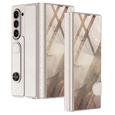 DEMCERT Galaxy Z Fold6ケース ギャラクシー Z フォールド6ケース 高級液晶2重構造 Fold6 5Gケース おしゃれ メッキ クリスタルカバー ガラスフィルム付き/レンズ保護/