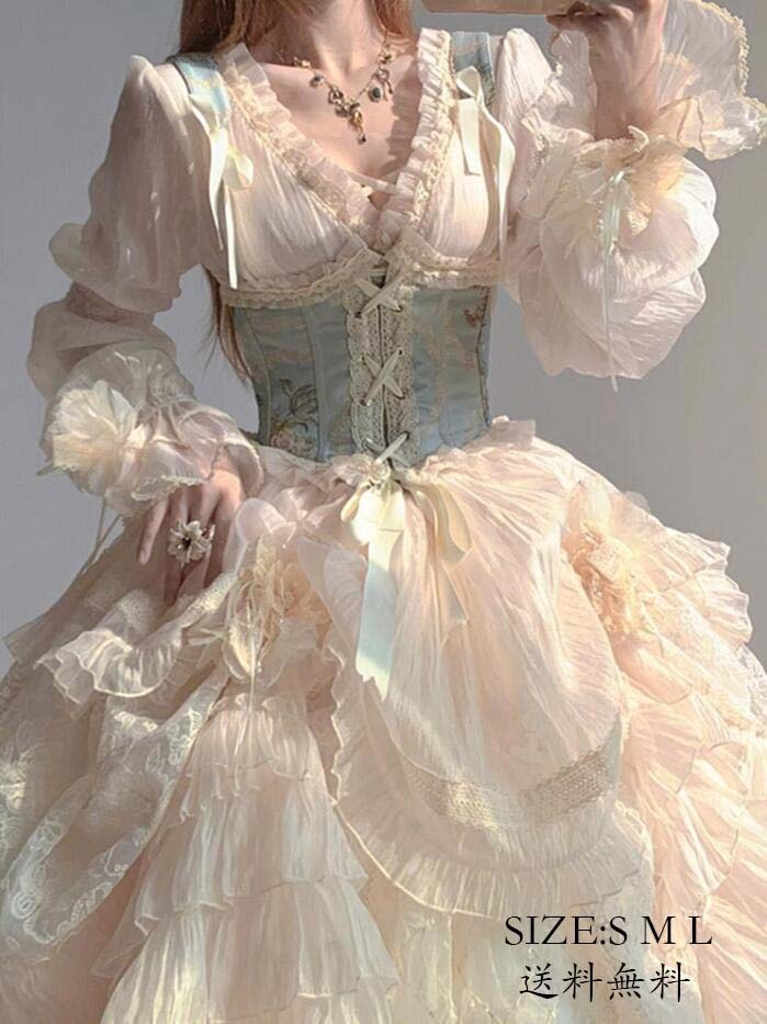 売り切れ注意コスプレ 演出服 コスチューム 衣装 Lolita 可愛い ロリータ風 花嫁洋服 ワンピース ウエディングドレス 日系女子中高生 レディース イベント衣装 切り替え風 ワンピ 学園祭 文化