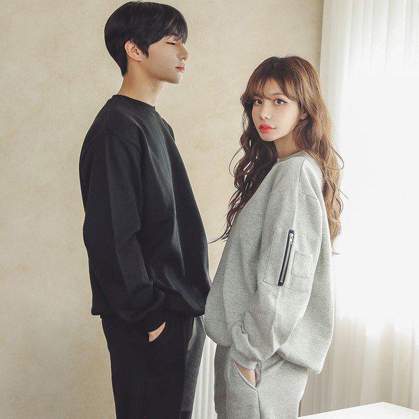 国産ハイパー起毛ツーピーストレーニング服イージーウェアカップルルック上下セット_P378759769