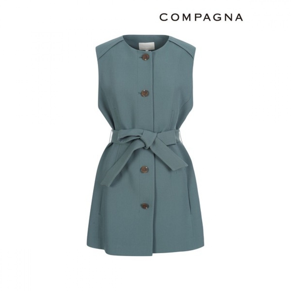 [カンパニア] モダンボタンノーカラベスト_CACS2-WVT080