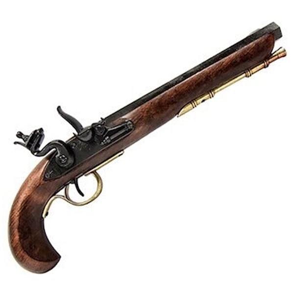 DENIX デニックス 1135/L ケンタッキー ピストル ブラック/ゴールド 39cm フリントロック レプリカ 銃 リアル コスプレ ミリタリー アーミー アメリカ