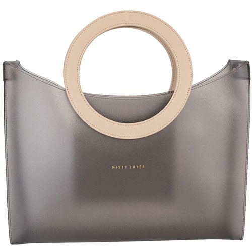 トートバッグ リングタイプ Ri ミストをまとうような柔らかい透け感 スモーク