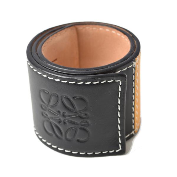 ブレスレット/バングル メンズ レディース LOEWE アナグラム 119.29.338 SLAP スラップ ブレスレット ブラック/イエロー