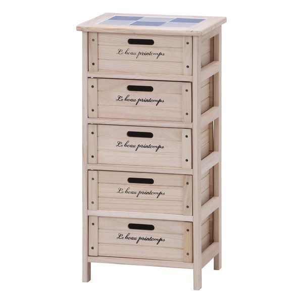 木製５段ボックス 桐 高さ82cm ナチュラル HF05-004 N