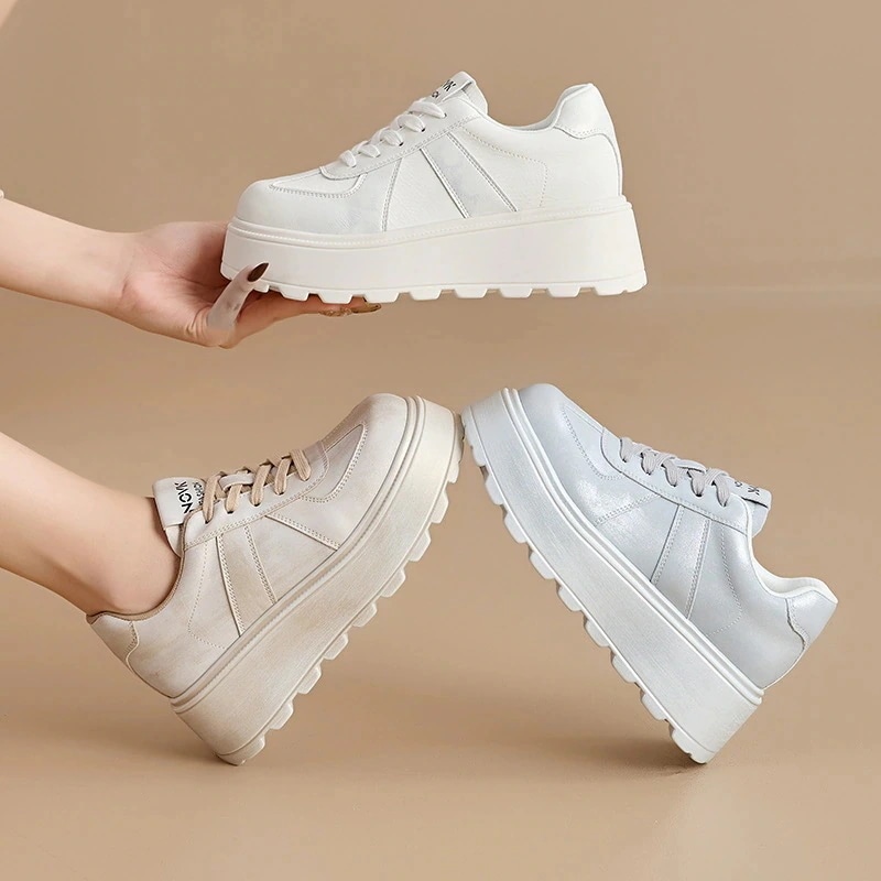 25新作 厚底靴 白スニーカー 通気性靴 厚底スニーカー レディース メッシュ 身長アップ 韓国ファッション 厚底スニーカー [3カラー]24 5,149円