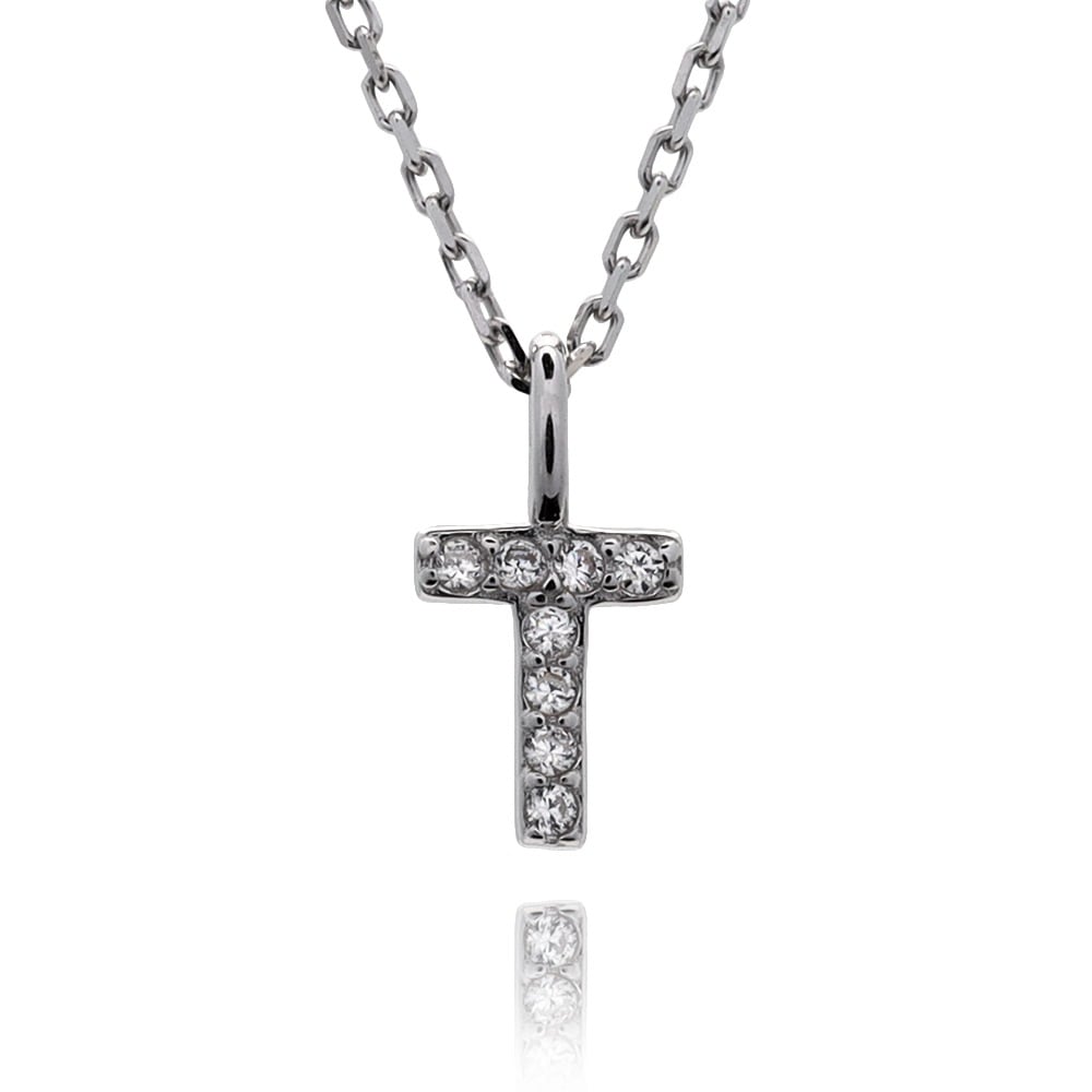 S925 T字 クロス ネックレス [fhns061-silver]