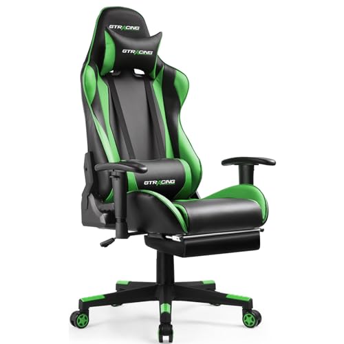 GTRACING ゲーミングチェア オフィスチェア デスクチェア ゲーム用チェア リクライニング パソコンチェア ハイバック ヘッドレスト ランバーサポート ひじ掛け付き 高さ調整機能 PUレザー オ