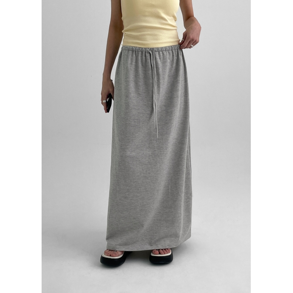 ブラックアップアルビングサマーバンディングマキシロングスカート