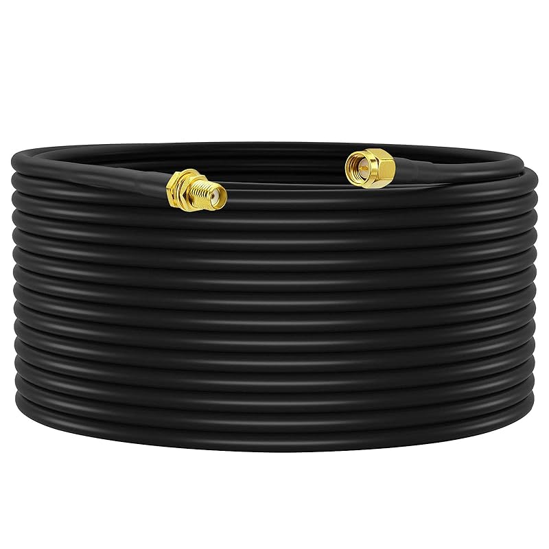 leeyovk RG58 SMAケーブル オス―メス同軸 RFコネクタ アンテナ延長線 RG58 純銅ケーブル 20m 低損失 SMA WIFIアンテナワイヤレスルーターWLAN GPS アマチュア