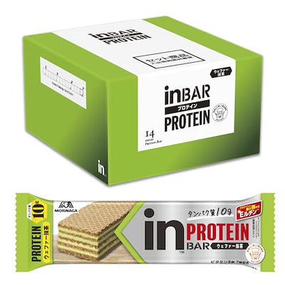 他サイト： inバー プロテイン 抹茶 (14本入×1箱) プロテインバー 抹茶ペースト ウェファー ウエハース 高タンパク10g ビタミンB群7種 プロテインの働き強めるEルチン配合 森永製菓の商品画像