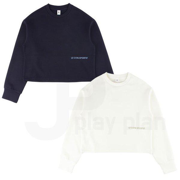 女性セミクロップクッション地マンツーマンTシャツ QQ122LFS11