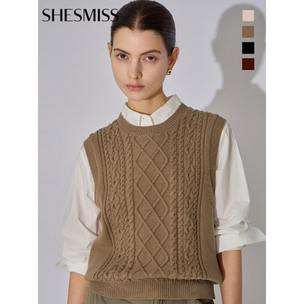 (シーズミス) バックボタンニットベスト_SSKVTO32020