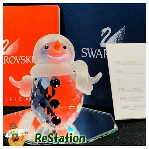 【中古】スワロフスキー 雪だるまの置物250229箱しおり保証書付き