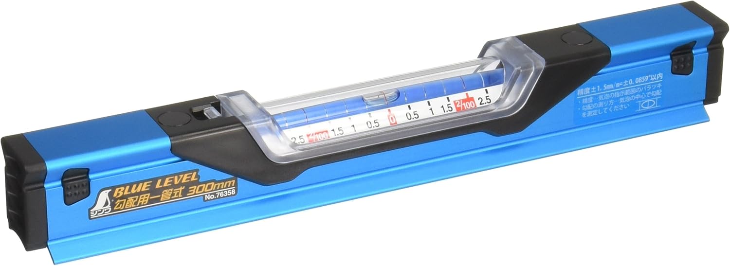 シンワ測定 Shinwa Sokutei ブルーレベル 勾配用一管式 300mm 76358