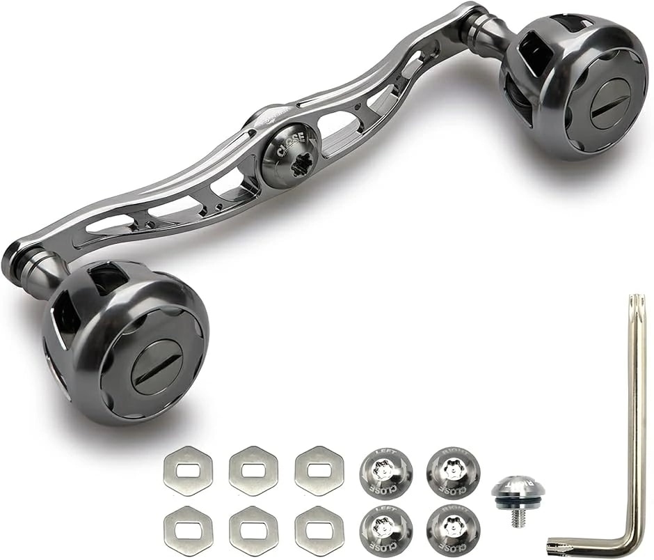 130/120mm リール ハンドル 32mmノブ搭載 シマノ ダイワ 通用 MDM( 120mm - ガンメタル 120mm/130mm)