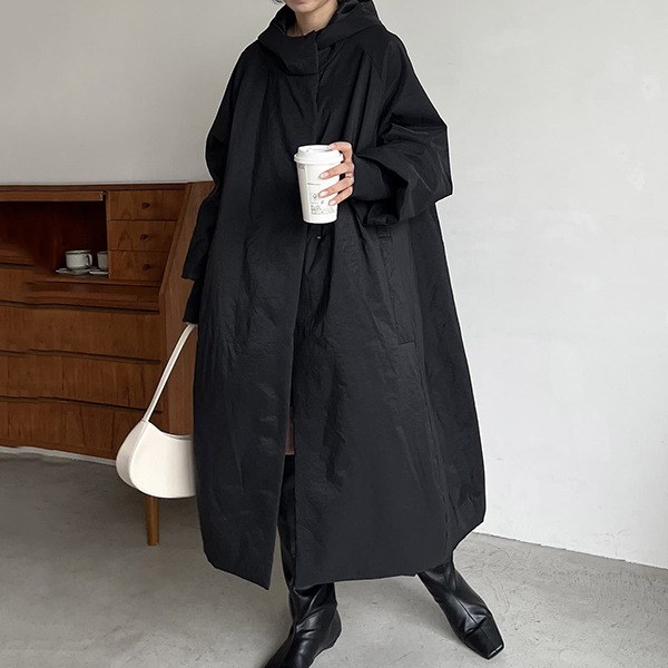 【 今季大注目のアップ】 暖かい ポケット付き ロング 長袖 ジッパー フード付き トレンチコート レディース