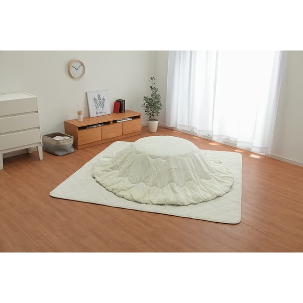 1380000002855 こたつ布団 円形 円型 無地 フランネル リバーシブル 掛け単品 17フランIT 抗菌防臭 アイボリー 205cm丸 メーカー直送