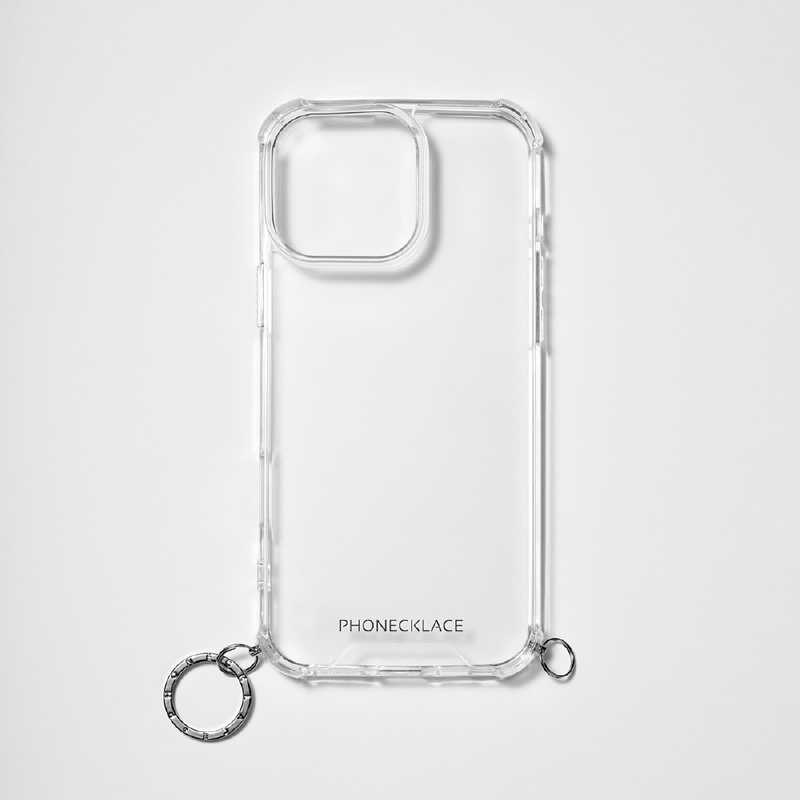 ROA　iPhone 16 Pro Max (6.9インチ) チェーンショルダーストラップ付キクリアケース PHONECKLACE シルバー　PN27188i16PM