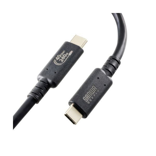 サンワサプライ USB40Gbps（USB4 Gen3）Type-Cケーブル 1m ブラック KU-40GCCPE10 1本
