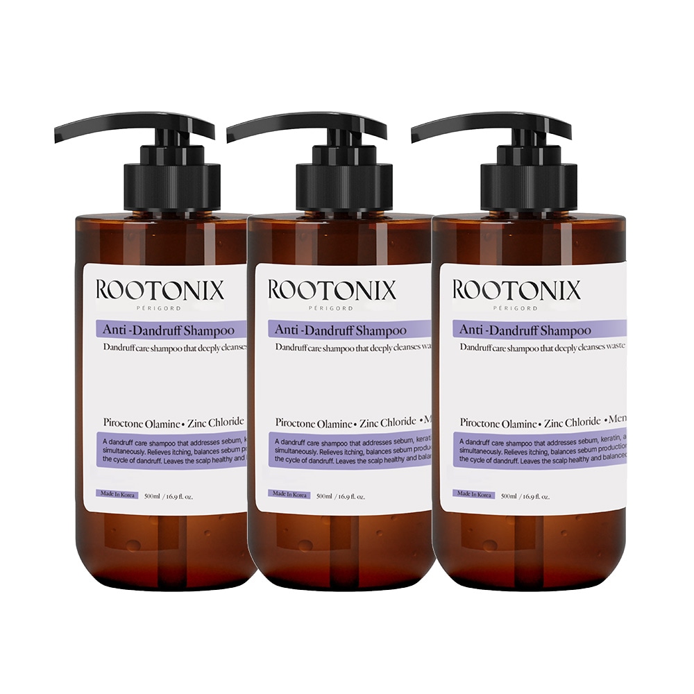 フケのかゆみを改善 アンチダンドラフシャンプー 角質除去500ml3本
