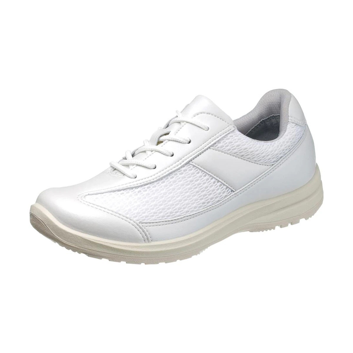 アサヒメディカルウォーク ウォーキングシューズ レディース 4E 幅広 スニーカー メッシュ ファスナー 日本製 L003