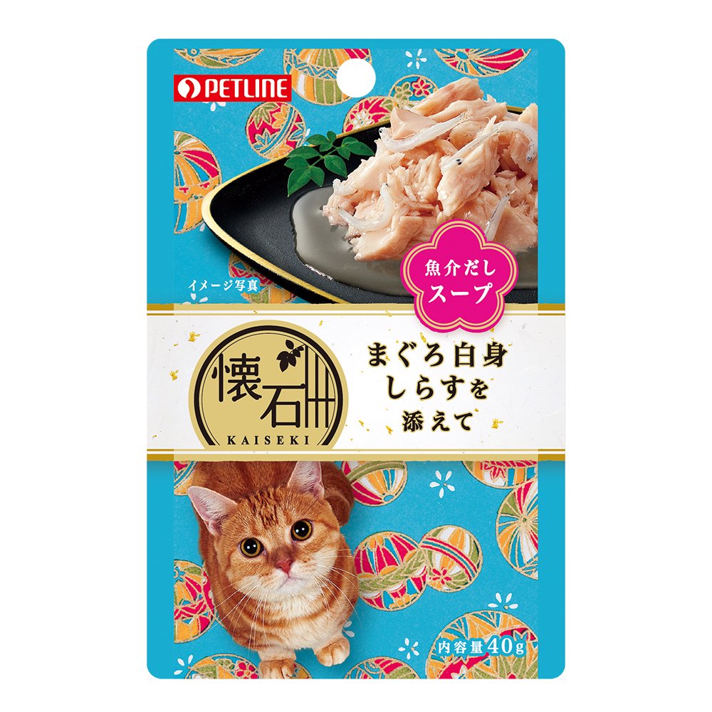 ペットライン　懐石　まぐろ白身　しらすを添えて　魚介だしスープ　４０ｇX７２袋　ＣＲＣ35―04―20―65―40