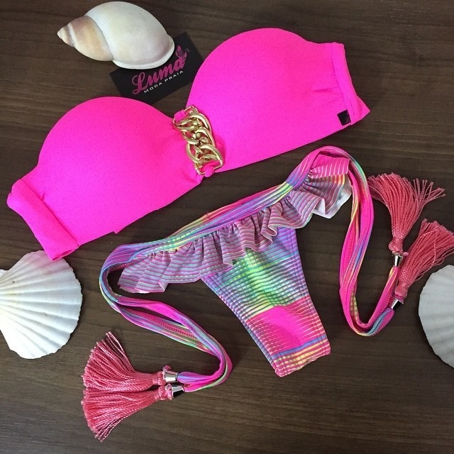 4139.セクシーなバンドゥビキニ（ピンク）2019 春夏 海 プール BBQ　ギャル系