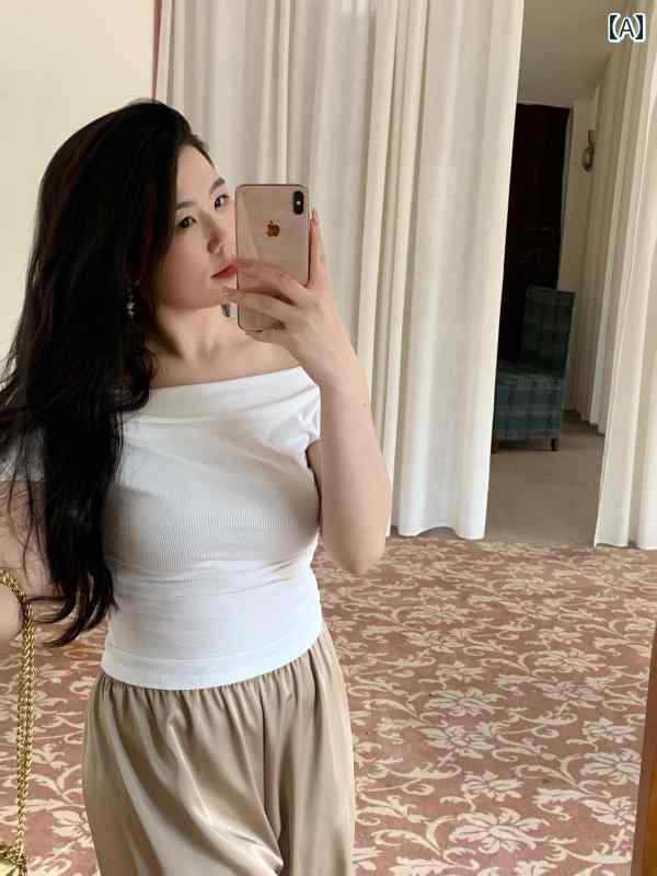 大きめサイズ レディース おしゃれ ファッション カジュアル デート 女子会 ぽっちゃり 夏 不規則 Tシャツ ワンショルダー 魅惑 優しい 半袖