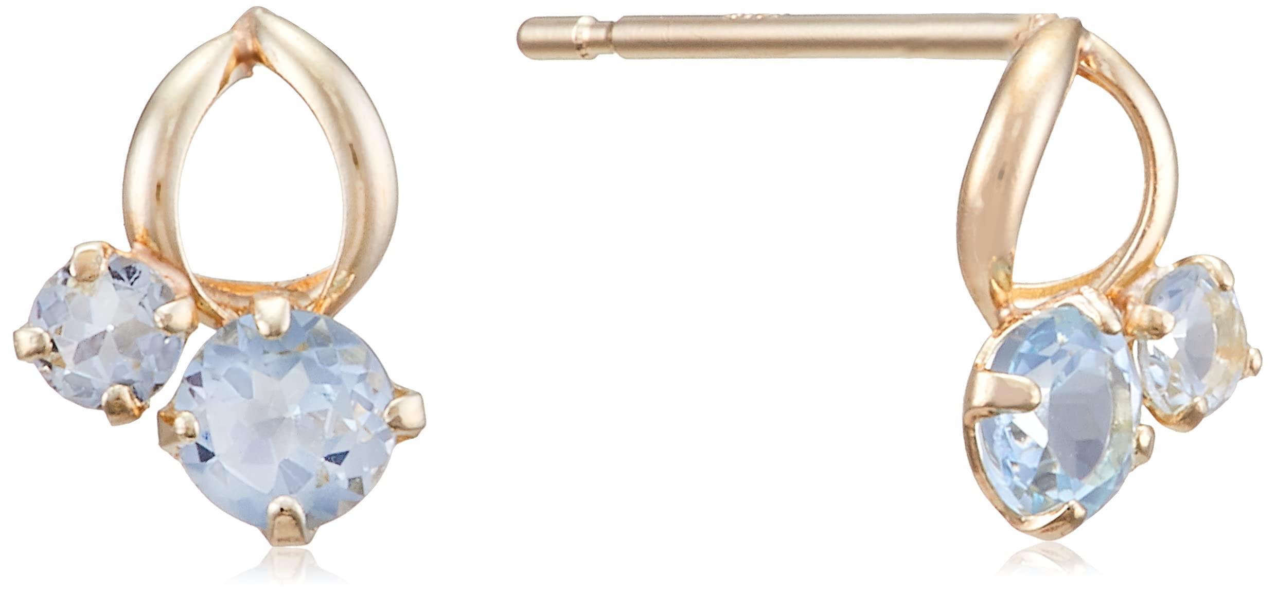 スカイブルートパーズ/アクアマリン プチピアス K10イエローゴールド DS_1096J_-03