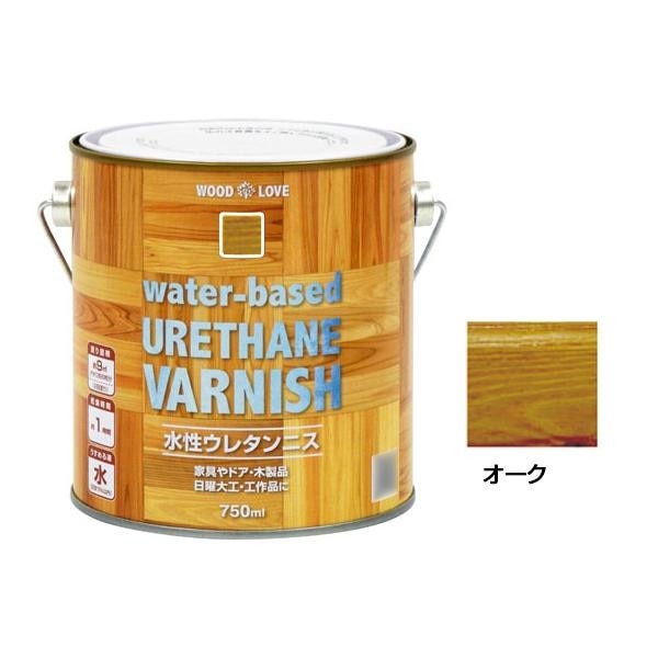 ニッペホームペイント WOODLOVE 水性ウレタンニス オーク 750ml