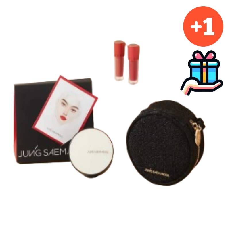 [Q10 BEST 企画商品]ジョンセムル エッセンシャル スキン ヌーダー クッション(本品)+ティントミニ+グリッターポーチ 贈呈 ファンデーション 韓国人気 クッション パデ ツヤ ナチュラル