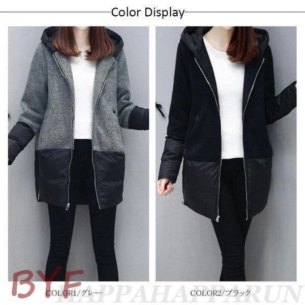 コート チェスターコート レディース ラシャコート ミドル丈 冬アウター ミディアム ジャケット 切替 フード おしゃれ 20代 30代 40代