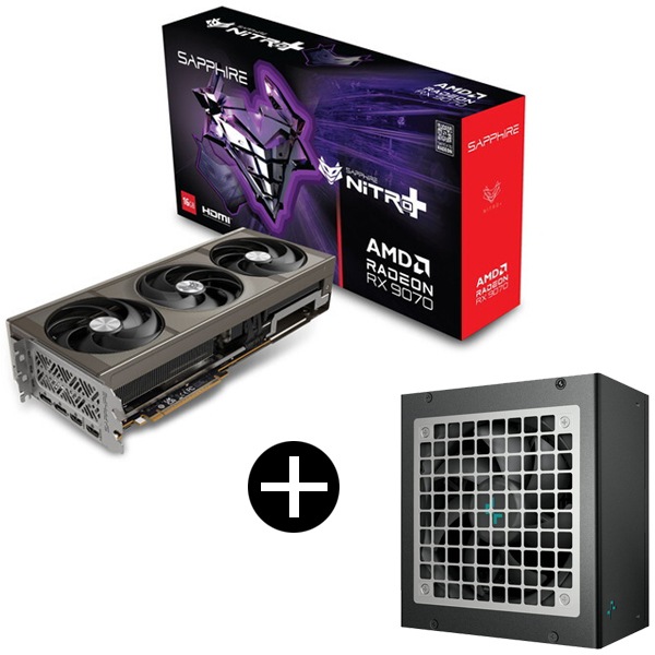 NITRORX907016GB/11349-01-20G ブラック グラフィックボード + DEEPCOOL R-PXA00P-FC0B-JP 電源ユニット セット