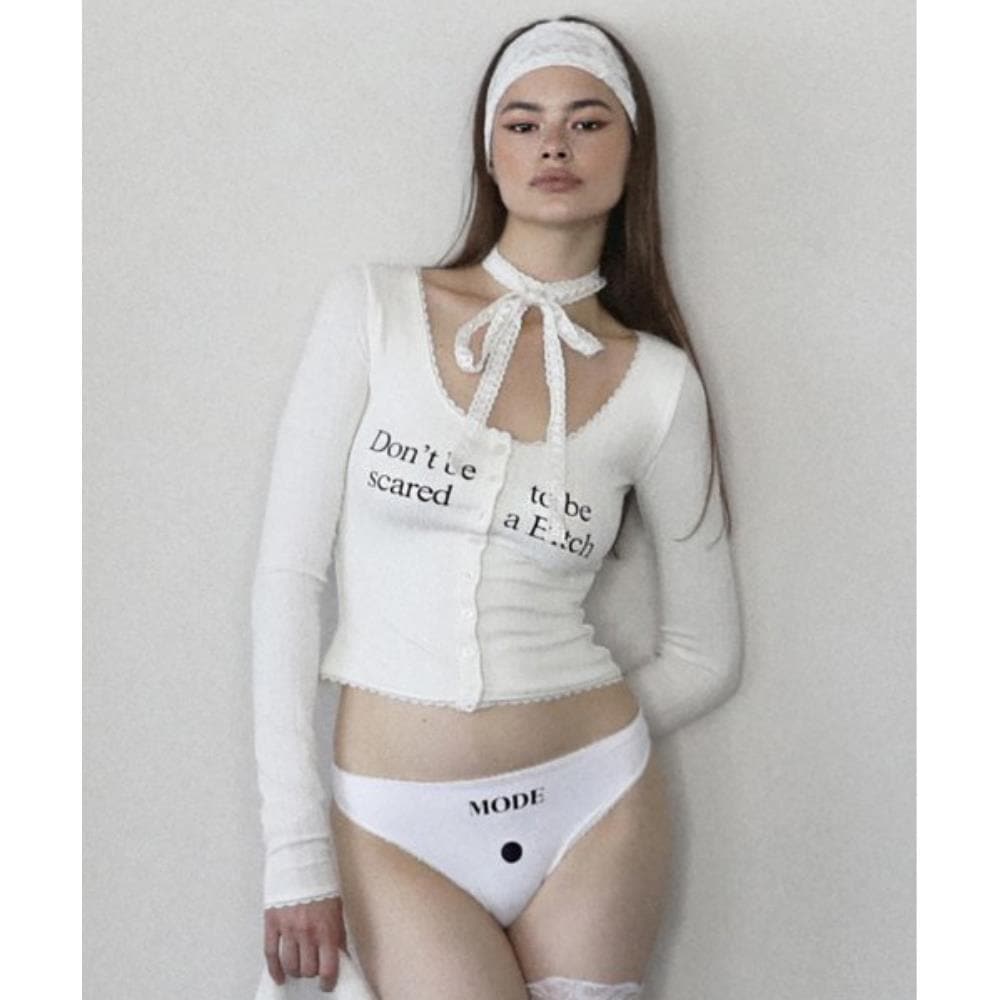 BADBLOOD Dont Be Scared Cardigan White w-cdg23-022