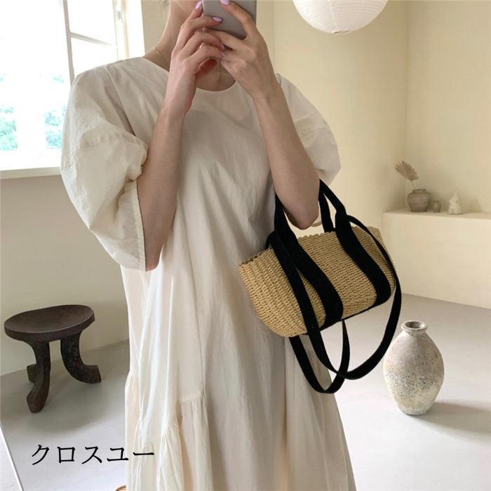 ワンピース ぽわん袖 ティアードワンピース 5分袖 ハーフスリーブ ミモレ丈 フレアワンピース上品 ワンピース 無地 夏 ロングワンピース 丸首 ポケット付き